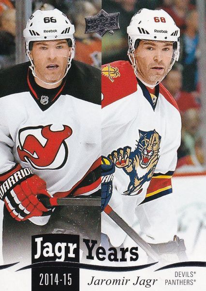 insert karta JAROMÍR JÁGR 18-19 UD Ser. 1 Jagr Years číslo JJ-21